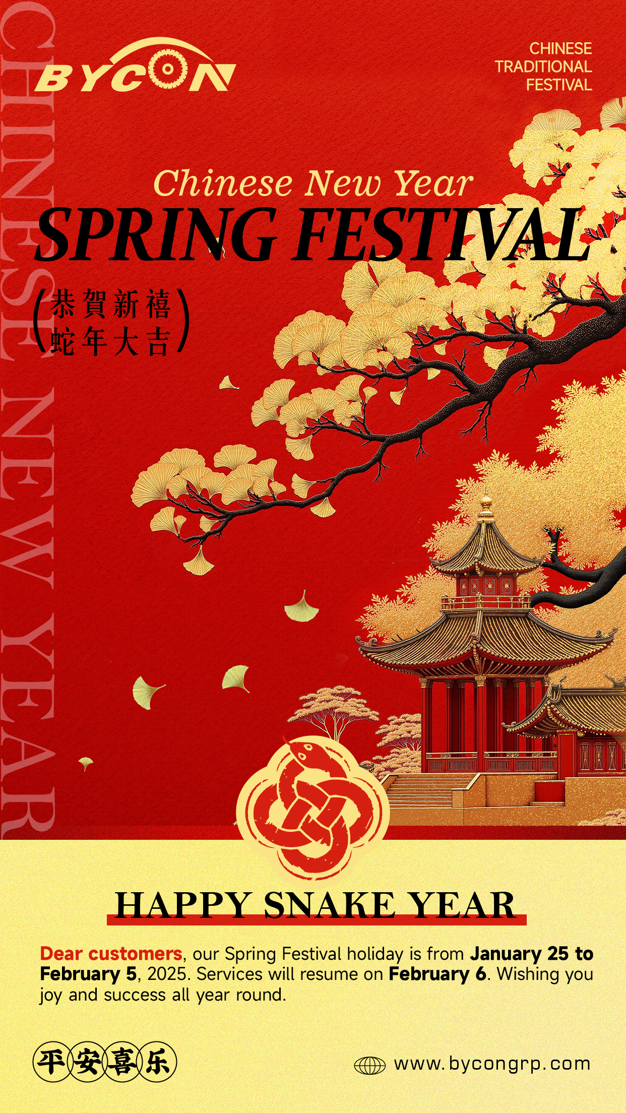 Happy Spring Festival Holiday 2025